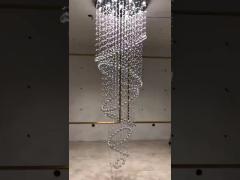 American High Ceilings Chandeliers Water Drop Crystal Chandelier Customization