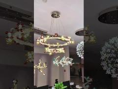 Custom Project Ceiling Chandelier Stainless Steel Ribbon Large Club Hall Center Decoration Chandelie