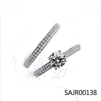 China Vintage Sevenajewelry SAJR0138 Best Selling 18k Solid Gold Large Diamond Engagement Ring, 925 Sterling Silver CZ Stone Band Ring For Women for sale