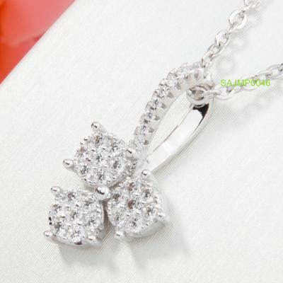 China Sevenajewelry SAJMP0046 CLASSIC Micro Pave 925 Sterling Silver Pendant Jewelry White Gold Plated Micro Pave CZ Pendant for sale