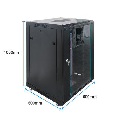 China Outdoor Rack Mounted Equipment Data Rack Network Cabinet IT Open Cabinet Monitor 18U Black Wall Split Case Wall Mounted Network Cabinet for sale