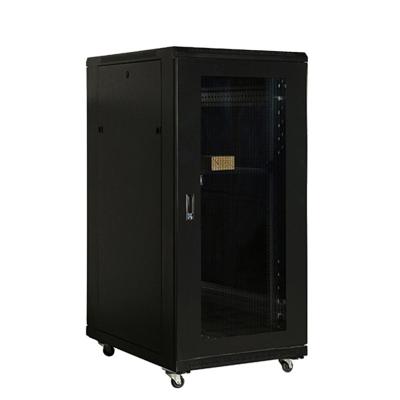 China Data Center 19 Inch 22u Server Network Cabinet Wall Mounted Tempered Glass Door or Mesh Door for sale