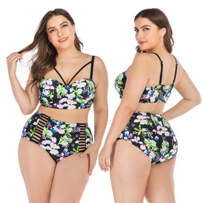 China Plus Size Comfortabie Fat Girls Lift Up Bandage Swimsuit Bikinis Woman Beachwear Swimwear for sale