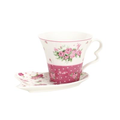 China Sustainable Personality Custom Design New Bone China Tea Cup And Saucer Set for sale