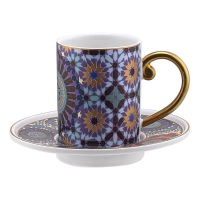 China 100cc Coffee CeramicTea Mug Viable Porcelain Coffee Cup and Saucer Sets Porcelain Espresso Cup Set for sale