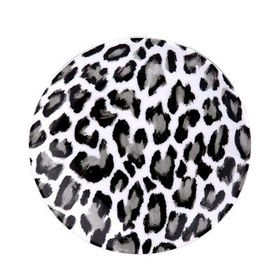 China 2020 New Design Sustainable Leopard Print Dessert Plate Maker Ceramic Dishes Restaurants for sale