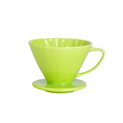 China Sustainable Colorful Vietnamese Coffee Funnel Filtration Cup Custom Pour Over Ceramic Dripper Coffee for sale