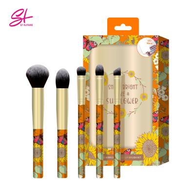 China Powder Brush St Sunflower Series Makeup The Future New Brushes Private Label Makeup Set Brush With Led Mirror Box Custom Logo for sale