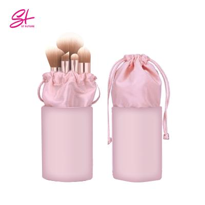 China Powder Brush St Future 5 Pcs Set Pink Makeup Brush Set For Cosmetic Blush Eyeshadow Make Up Brush Beauty Tool With Gift Bag Box for sale