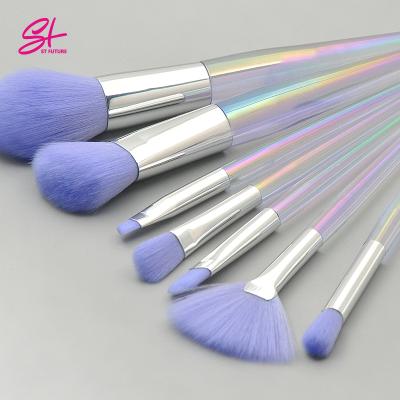 China Angular Blush Private Label 7pcs Purple Makeup Brush High End Make Up Brush Without Brush Makeup Brush for sale