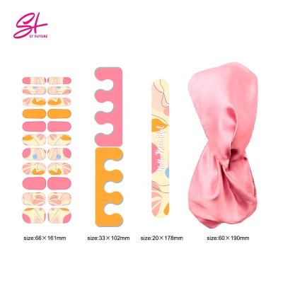 China Beauty Care Makeup Tools Future St. Holiday Gril Gift Nail Sticker Toe Seperator Nail Folder Headband and Pedicure Set Custom for sale