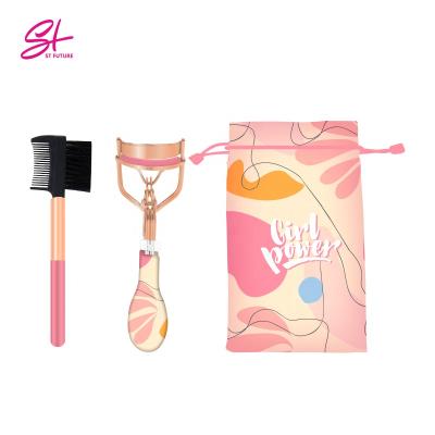 China Fancy Eyelash Curler Gift Set With Eyebrow Brush Eyelash Curler Makeup Pouch Holiday Makeup Gift Set for sale