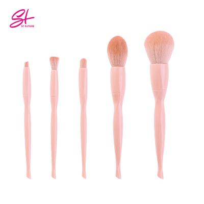 China Angular blush 2021 hot sale makeup brushes private label logo normal size blush powder foundation makeup brush for sale