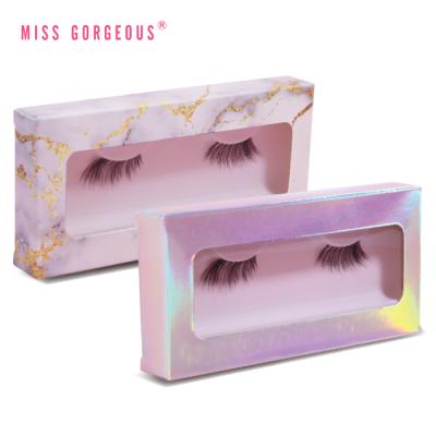 China strip clear & False 3D Mink Half Lash Natural Loop Eyelash MISS GORGEUOS Large Stock Synthetic Fiber Eyelashes Clear Natural Invisible Strip Lighter for sale