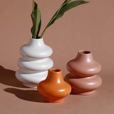 China Nordic Minimalist Ceramic Home Desktop Basket Decor Flower Pot Flower Vase Decoration Vases For Flowers for sale