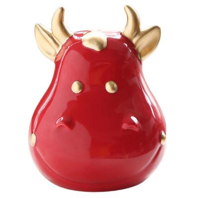 China Hot Cute Creative Piggy Bank Livestock Children Saving Money Bank Phone Booth Can Birthday Gifts Ceramic Piggy Bank for sale