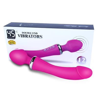 China Dual Heating Function Motor Available Both Sides Dual Heating Function Motor Available On New Hot Silicone Dildo Vibrator Sex Toy Women Vagina Vibrator G-spot Vibrator Both Sides With 12 Frequency Modes for sale