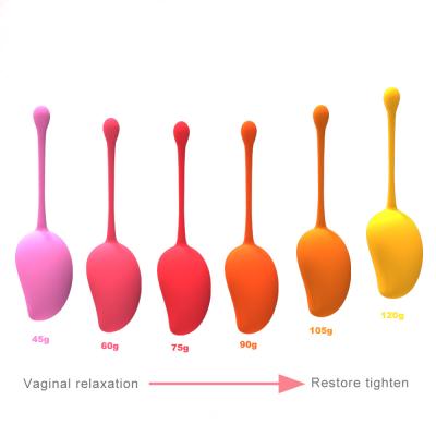 China Mango Shape Mango Train Silicone Kegel Balls Set Kegel Tester Device Treatment New Pelvic Muscle Floor Kegel Weighs 6 Different Weights for sale