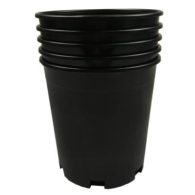 China Durable Black Plastic Hydroponics Nursery Plant Pot 1,2,3,5,10,15 Gallon Durable For Palm Plants Cloth Pot for sale