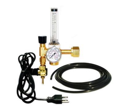 China Brass Material Hydroponics 191 Argon Carbon Dioxide CO2 Regulator With Solenoid Valve Flowmeter for sale