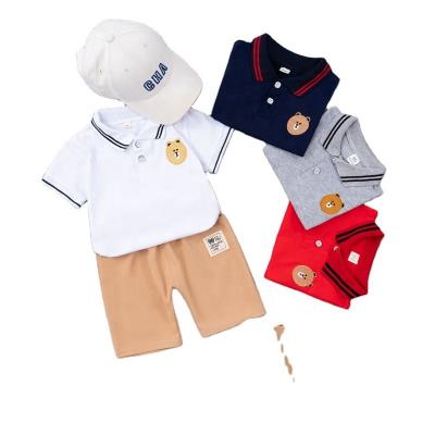 China Casual Summer Boutique Fashion Newborn Loose Kids Clothing Suits Little Boys Blouse Shorts 2 Piece Kids Sets for sale