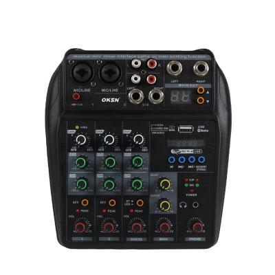 China NA Hot Sale Professional Streaming 4 Channel USB Interface Audio Mixer Console for sale