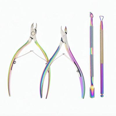 China Wholesale High Quality Beauty Stainless Steel Right Handed Scissors Nail Tools Dead Cuticle Nipper Nail Scissors Nail Clippers Magic Color Skin for sale