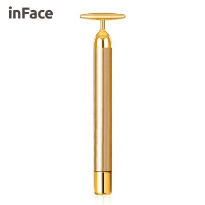 China InFace Exfoliators Create Sensitive Face Lifting Tightening Facial Skin Eye Massage Instrument IPX7 Facelift 24K Gold Waterproof Beauty Bar for sale