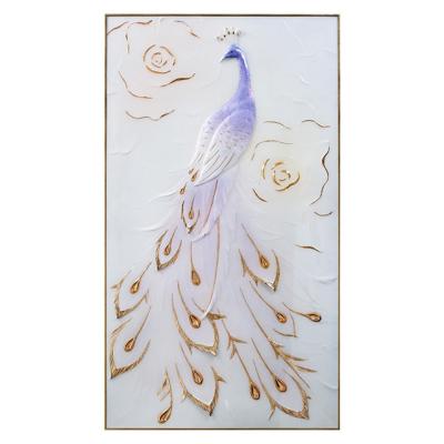 China 100% Handmade Walls Art For Home Decoration Peacock Painting Living Room Canvas Picture From China Factory for sale