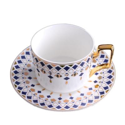 China Factory Price Sustainable Cheap Modern Coffee Tea Ceramic Cup And Saucer Set Ceramic Tea Cup for sale