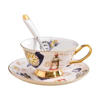 China Factory Supply Disposable Porcelain Pattern Bone Coffee Ware Tea Cup And Saucer Set for sale