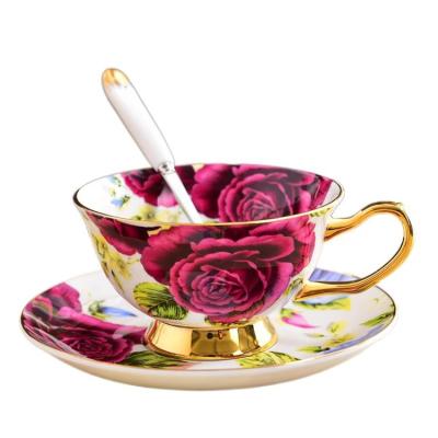 China Rose Cup Porcelain Ceramic Disposable Porcelain for sale