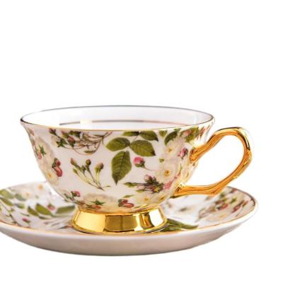 China Art Decor High Quality Nordic Style Elegant Porcelain Afternoon Tea Ceramic Cup And Saucer for sale