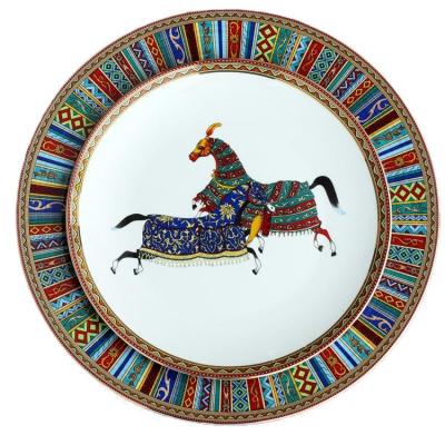 China Sustainable Cheap Factory Price Dish Vintage Porcelain Ceramic Steak Plate Stone Disc for sale