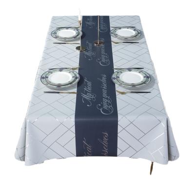 China Manufacturer Waterproof Professional Design Square Tablecloth, Custom Home Textile PU Waterproof Tablecloth for sale