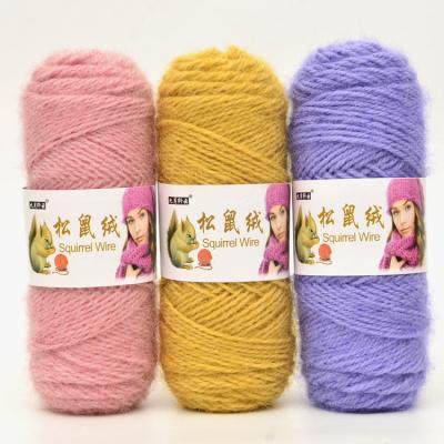 China MENCA Squirrel Yarn 100grams/ball 7s/3 Antistatic Wholesale Medium Thickness Yarn For Women Scarf Hats 27Colors Best Quality Soft Hot Yarn for sale