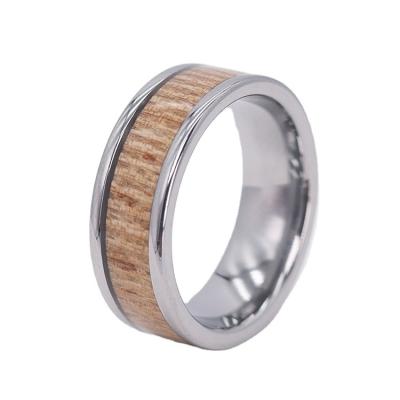 China European and American wood grain FASHIONABLE wood grain explosion 8mm gold tungsten fashion couple ring for sale