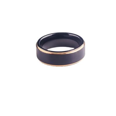 China New Rose Gold Black Classic Trendy Vintage Men's Jewelry Trendy Rings for sale