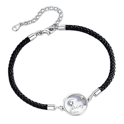 China Romantic S925 Sterling Silver Prince the Little and Fox Lovers Hand Rope Hollow Round Brand Bracelet for sale