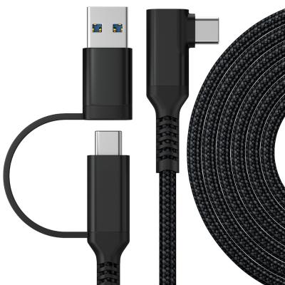 China The transmission bandwidth is 5.0Gbps 90 degree USB 3.1High-speed transmission 5.0Gbps right angle nylon braid data cable for Oculus Search 2 link cable for sale