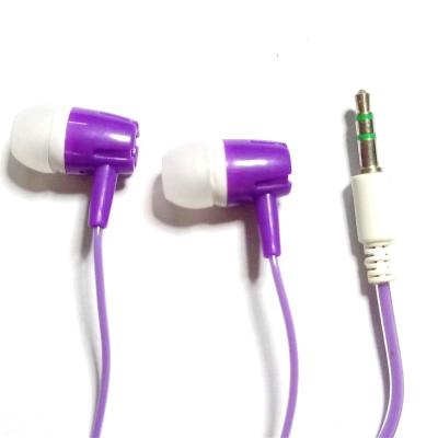 China In-Ear PVC Purple 3.5mm Wired Earphone Noise Canceling Earphone Airline Headset Aviation In-Ears Earphone for sale