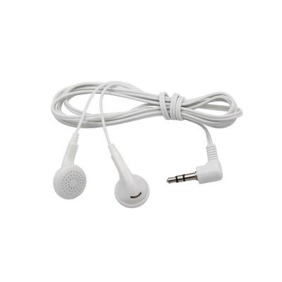 China Durable Single Use Disposable White Earphone 1.4 Meter 3.5mm Long Cheap Jack Cable for sale