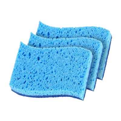 China Sustainable Wholesale Colorful Biodegradable Eco Friendly Scrub Dish Kitchen Wash Cellulose Sponge for sale