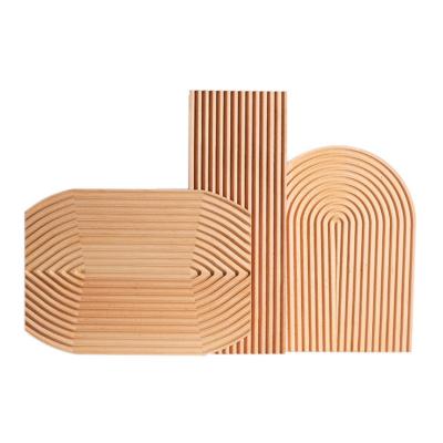 China Disposable Creative Wave Shaped Bread Nordic Decorative Wholesale Wave Breakfast Cheesecake Wooden Board for sale