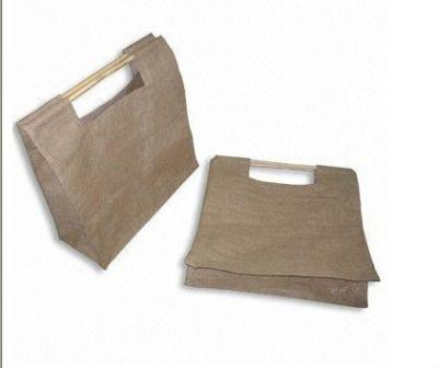 China Handle cotton canvas bag with wooden handle for sale