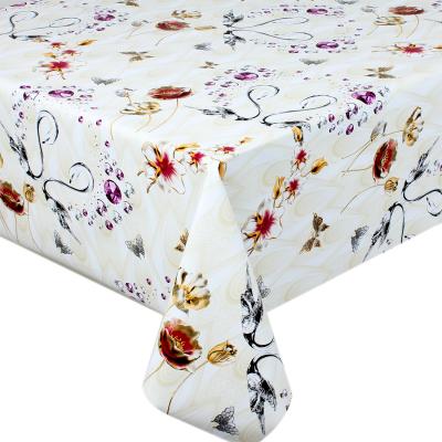 China Waterproof Non Woven Printing Table Cloth PVC Oil Proof Table Cloth Rolls Or Pieces for sale