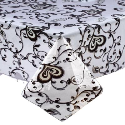 China Oilproof Morocco Transparent PVC Printed Tablecloth for sale