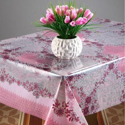 China Oilproof PVC Oilcloth Tablecloth Transparent Printed Plastic Clear Rolls Or Pieces for sale