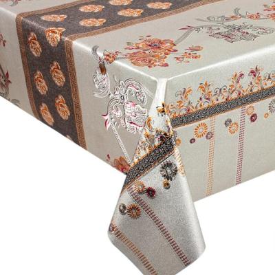 China Oilproof home textile 3D pvctablecloth rolls with polyester backing for sale