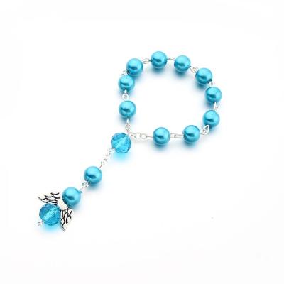 China Crystal Jewelry Handmade Rosary Beads Bracelet Angel Beautiful Factory Good Quality Angle Rosary Pendant Religious Bracelet for sale